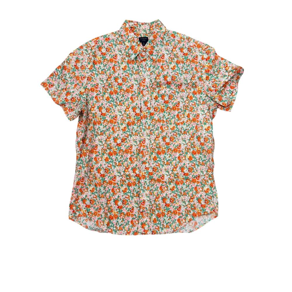 J.Crew Men’s Floral Flex Washed Short Sleeve Shirt Size M